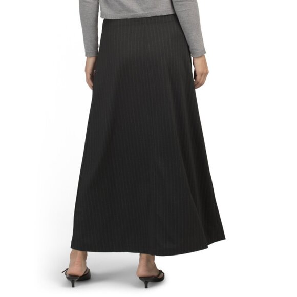 MAX STUDIO LONDON Black/charcoal Button Front Skirt - Picture 2 of 2